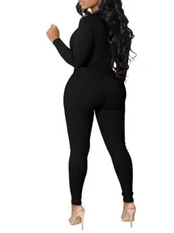 Women's Jumpsuit Zipper Solid Color V Neck Active Street Sport Regular Fit Long Sleeve Blue Khaki Dark Gray S M L Winter 14 Women's Jumpsuit Zipper Solid Color V Neck Active Street Sport Regular Fit Long Sleeve Blue Khaki Dark Gray S M L Winter -Outlet Suit Skirt Fit Store acuoca1660905027343