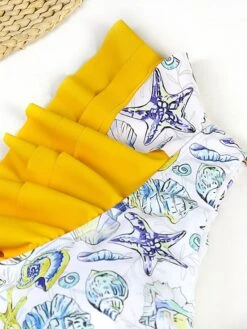 Women's Swimwear Tankini Monokini Bathing Suits Normal Swimsuit Ruched 2 Piece Floral Print Multicolor Yellow Padded Strap Bathing Suits New Hawaiian Sexy -Outlet Suit Skirt Fit Store afqsuq1697082542484