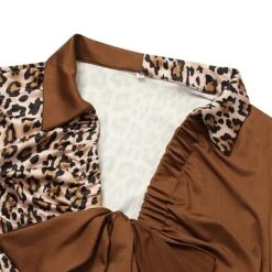 Women's Jumpsuit Maillard Print Leopard V Neck Sexy Daily Holiday Straight Regular Fit Long Sleeve Brown S M L Summer Fall -Outlet Suit Skirt Fit Store ahiluy1656999369152