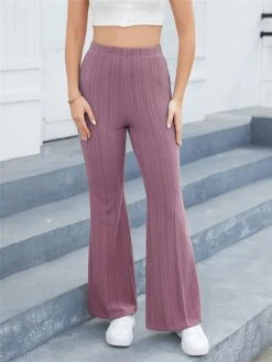 Women's Bootcut Slim Tights Full Length High Cut Micro-elastic High Waist Fashion Streetwear Street Daily Black White S M Summer Fall