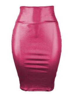 Women's Skirt Bodycon Maxi Faux Leather Black Red Blue Coffee Skirts Fall & Winter Ruched Fashion Elegant Street Daily S M L -Outlet Suit Skirt Fit Store aicynm1664353398171