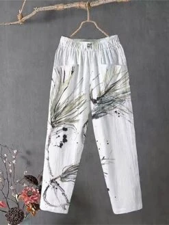 Women's Slacks Baggy Cropped Pants Ankle-Length Linen Pocket Baggy Micro-elastic Medium Waist Comfort Chino Outdoor Daily Light Pink White / White S M All Seasons 6 Women's Slacks Baggy Cropped Pants Ankle-Length Linen Pocket Baggy Micro-elastic Medium Waist Comfort Chino Outdoor Daily Light Pink White / White S M All Seasons -Outlet Suit Skirt Fit Store ailufz1691564833646