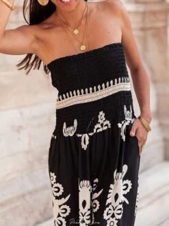 Women's Jumpsuit Backless High Waist Floral Strapless Holiday Street Daily Regular Fit Sleeveless Black Green S M L Summer 28 Women's Jumpsuit Backless High Waist Floral Strapless Holiday Street Daily Regular Fit Sleeveless Black Green S M L Summer -Outlet Suit Skirt Fit Store amnhuh1690352958787