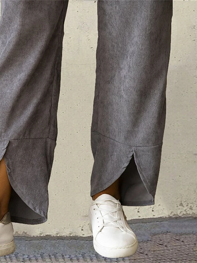 Women's Chinos Pants Trousers Full Length Split Micro-elastic High Waist Fashion Streetwear Street Daily ArmyGreen Black S M Fall Winter 9 Women's Chinos Pants Trousers Full Length Split Micro-elastic High Waist Fashion Streetwear Street Daily ArmyGreen Black S M Fall Winter - Image 9