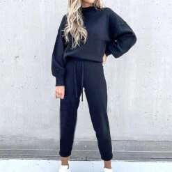 Women's Tracksuit Jogging Suit Casual Athleisure 2pcs Winter Long Sleeve High Neck Thermal Warm Running Walking Sportswear Solid Colored Track Pants White Black Purple Pink Grey Khaki Activewear