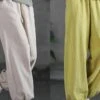 Women's Sweatpants Linen Pants Pants Trousers Full Length Vacation Vintage Street Daily Light Yellow Black M L Fall Winter