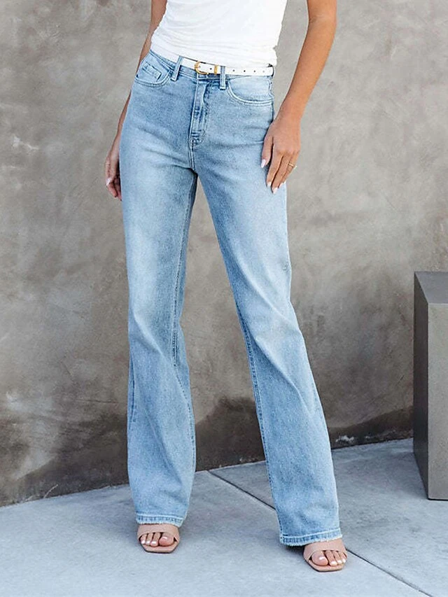 Women‘s Low Rise Jeans Pants Trousers Harem Pants Full Length Cotton Pocket Micro-elastic Mid Waist Streetwear Simple Outdoor Vacation Light Blue S M Summer Spring 1 Women‘s Low Rise Jeans Pants Trousers Harem Pants Full Length Cotton Pocket Micro-elastic Mid Waist Streetwear Simple Outdoor Vacation Light Blue S M Summer Spring