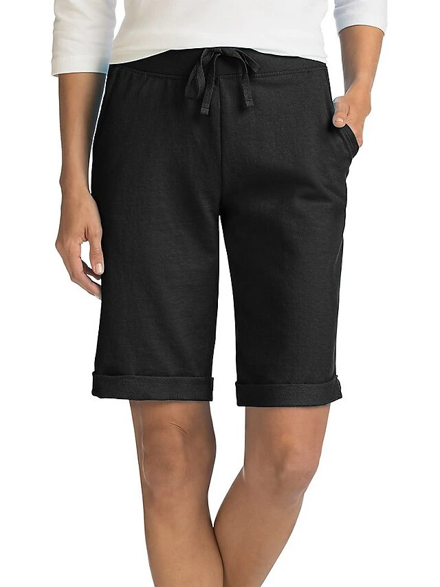 Women's Slacks Sunday Shorts Cotton Blend Light Blue Pink ArmyGreen Mid Waist Vacation Casual Work Beach Pocket Micro-elastic Knee Length Lightweight Solid Color S M L XL 2XL / Loose Fit 5 Women's Slacks Sunday Shorts Cotton Blend Light Blue Pink ArmyGreen Mid Waist Vacation Casual Work Beach Pocket Micro-elastic Knee Length Lightweight Solid Color S M L XL 2XL / Loose Fit - Image 5