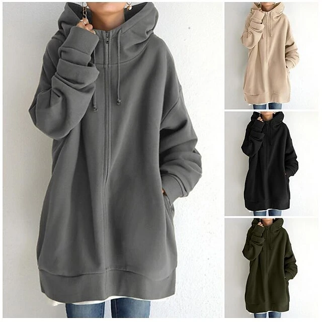 Women's Hoodie Full Zip Hoodie Solid Color Sport Athleisure Shirt Long Sleeve Breathable Soft Comfortable Everyday Use Street Casual Athleisure Daily Outdoor / Winter 2 Women's Hoodie Full Zip Hoodie Solid Color Sport Athleisure Shirt Long Sleeve Breathable Soft Comfortable Everyday Use Street Casual Athleisure Daily Outdoor / Winter - Image 2