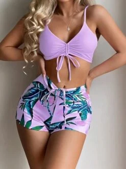 Cute Printing Bikini Women Sexy High Waist Bikinis Set Swimwear Vintage Boyleg Padded Two Piece Swimsuit Drawstring Elastic Waist Biquini Bathing Suits 3 Colors Beach Wear 5 Cute Printing Bikini Women Sexy High Waist Bikinis Set Swimwear Vintage Boyleg Padded Two Piece Swimsuit Drawstring Elastic Waist Biquini Bathing Suits 3 Colors Beach Wear -Outlet Suit Skirt Fit Store bevitf1688622991691