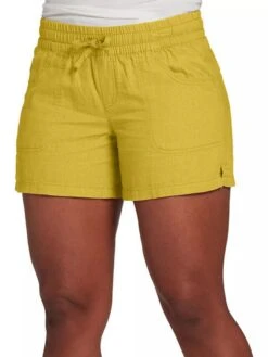 Women's Shorts Pink Yellow Khaki Mid Waist Casual / Sporty Athleisure Leisure Sports Weekend Side Pockets Split Micro-elastic Short Comfort Plain S M L XL XXL
