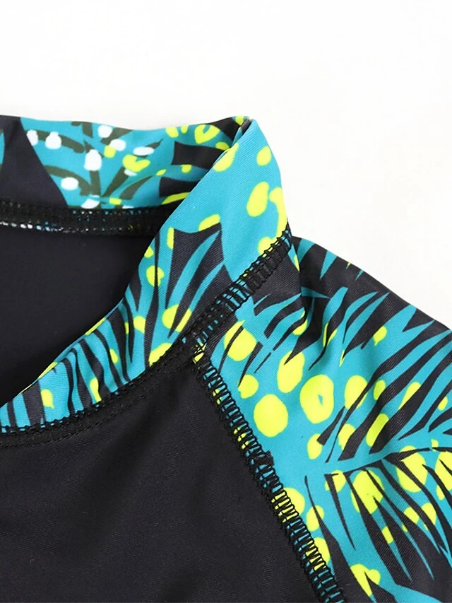 Women's Swimwear Rash Guard Diving Normal Swimsuit Patchwork Zip Up Floral Print Multicolor Black Blue Green Padded High Neck Bathing Suits New Vacation Holiday 13 Women's Swimwear Rash Guard Diving Normal Swimsuit Patchwork Zip Up Floral Print Multicolor Black Blue Green Padded High Neck Bathing Suits New Vacation Holiday - Image 13