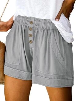 Women's Shorts Black Orange Light Grey High Waist Streetwear Casual Comfort Vacation Casual Daily Weekend Pocket Micro-elastic Short Comfort Plain S M L XL 2XL -Outlet Suit Skirt Fit Store blwtws1687850356506