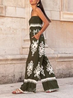 Women's Jumpsuit Backless High Waist Floral Strapless Holiday Street Daily Regular Fit Sleeveless Black Green S M L Summer 23 Women's Jumpsuit Backless High Waist Floral Strapless Holiday Street Daily Regular Fit Sleeveless Black Green S M L Summer -Outlet Suit Skirt Fit Store bmanro1690352953856