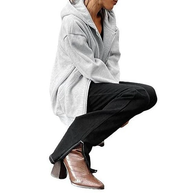 Women's Hoodie Jacket Full Zip Hoodie Solid Color Sport Athleisure Shirt Long Sleeve Warm Breathable Soft Comfortable Everyday Use Casual Athleisure Daily Activewear Outdoor / Winter 4 Women's Hoodie Jacket Full Zip Hoodie Solid Color Sport Athleisure Shirt Long Sleeve Warm Breathable Soft Comfortable Everyday Use Casual Athleisure Daily Activewear Outdoor / Winter - Image 4
