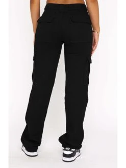 Women's Cargo Pants Wide Leg Pants Trousers Full Length Cotton Baggy Micro-elastic Mid Waist Fashion Casual Street Casual Daily Black Green S M -Outlet Suit Skirt Fit Store bmwpaj1684310927195