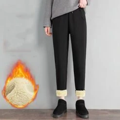 Women's Fleece Pants Joggers Cotton Blend Fleece Lined Black Gray Mid Waist Casual Athletic Sports Weekend Pocket Micro-elastic Full Length Thermal Warm Plain S M L XL XXL