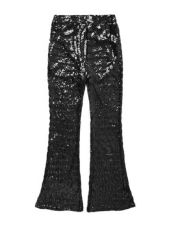 Women's Bootcut Bell Bottom Pants Trousers Full Length Sequins Micro-elastic High Waist Fashion Streetwear Party Street Silver Black Gold S M Summer Fall -Outlet Suit Skirt Fit Store btevyw1693295366576