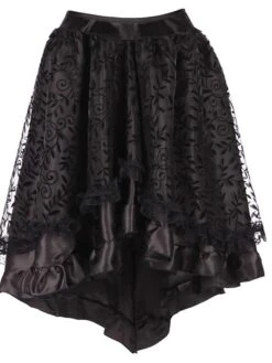 Women's Skirt A Line Swing Midi Black Brown Skirts Fall & Winter Ruffle Layered Asymmetric Hem Fashion Casual Street Daily 2XL 3XL 4XL