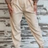 Women‘s Cargo Khaki Pants Chinos Trousers Full Length Micro-elastic High Waist Fashion Streetwear Street Daily Rice White S M Fall Winter