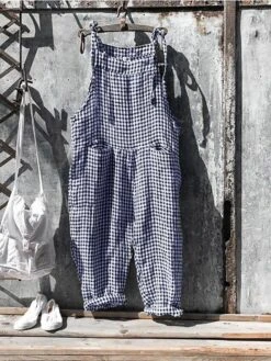 Women's Overalls Cotton Blend Black Yellow Red Streetwear Casual Lounge Daily Vacation Going Out Pocket Print Micro-elastic Full Length Plaid L XL XXL 3XL -Outlet Suit Skirt Fit Store bydbhy1647491198795