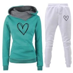 Women's Tracksuit Sweatsuit 2 Piece Athletic Winter Long Sleeve Thermal Warm Breathable Moisture Wicking Fitness Running Jogging Sportswear Activewear Heart Light Yellow Blue / Black Green+Gray -Outlet Suit Skirt Fit Store bygnog1692162165506