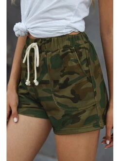 Women's Shorts Cotton Blend Light Green Army Green Gray Mid Waist Fashion Sporty Leisure Sports Weekend Side Pockets Print Micro-elastic Short Comfort Camouflage S M L XL XXL -Outlet Suit Skirt Fit Store ccjtje1654150408263