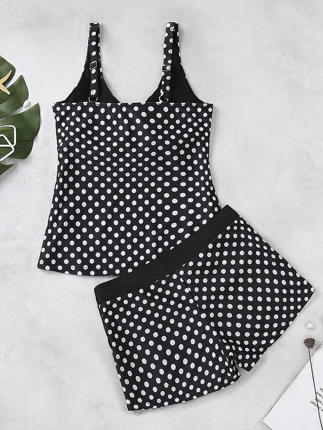 Women's Swimwear Tankini 2 Piece Swimsuit Push Up Polka Dot Green Black Army Green Vest Bathing Suits New Casual Vacation / Sports / Summer / Padded Bras 7 Women's Swimwear Tankini 2 Piece Swimsuit Push Up Polka Dot Green Black Army Green Vest Bathing Suits New Casual Vacation / Sports / Summer / Padded Bras - Image 7