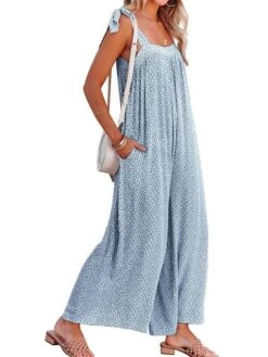 Women's Overall Pocket Print Polka Dot Square Neck Boho Street Daily Regular Fit Sleeveless Pink Khaki Light Blue S M L Spring -Outlet Suit Skirt Fit Store clkvxr1654676561394