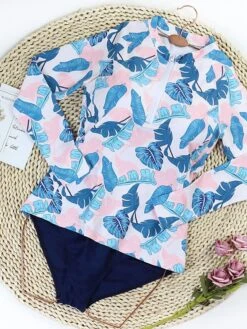 Women's Swimwear Rash Guard Diving Normal Swimsuit Half Zip Mixed Color Floral Print Plant Black White Pink Padded High Neck Bathing Suits New Vacation Holiday 24 Women's Swimwear Rash Guard Diving Normal Swimsuit Half Zip Mixed Color Floral Print Plant Black White Pink Padded High Neck Bathing Suits New Vacation Holiday -Outlet Suit Skirt Fit Store cujcfc1686048130330