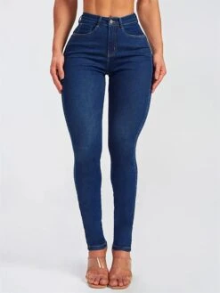 Women's Jeans Slim Pants Trousers Full Length Cotton Denim High Elasticity High Waist Fashion Streetwear Street Daily Dark Blue LightBlue S M Fall Winter 33 Women's Jeans Slim Pants Trousers Full Length Cotton Denim High Elasticity High Waist Fashion Streetwear Street Daily Dark Blue LightBlue S M Fall Winter -Outlet Suit Skirt Fit Store cupxte1693903657434