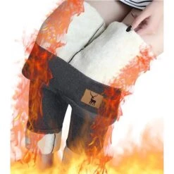 Women's Fleece Pants Leggings Full Length Cotton Blend High Elasticity High Waist Casual Lounge Office Vacation Black Grey S M Fall & Winter