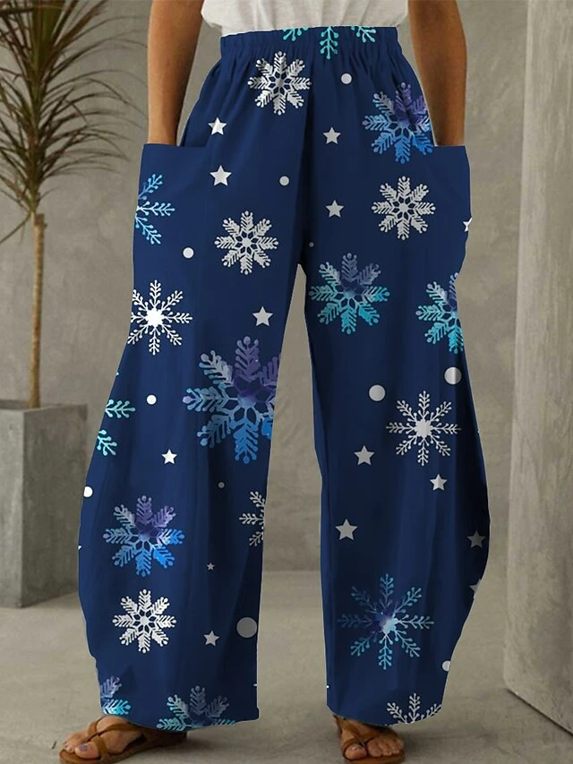 Women's Pants Trousers Bloomers Full Length Faux Linen Trousers Christmas Xmas Festival Magenta Wine S M Fall & Winter 5 Women's Pants Trousers Bloomers Full Length Faux Linen Trousers Christmas Xmas Festival Magenta Wine S M Fall & Winter - Image 5