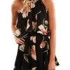 Women's Romper Floral Boho Vacation Beach Spaghetti Strap Beige White Black S M L Spring
