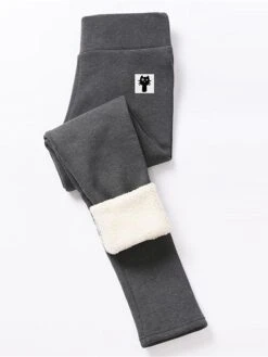 Women's Fleece Pants Pants Trousers Leggings 891 Black Kitten Gray Kitten Black Fashion Streetwear Casual Outdoor Street Causal Full Length Thermal Warm Solid Color S M L XL 2XL -Outlet Suit Skirt Fit Store dbkvio1692863139828