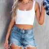 Women's Jeans Shorts Denim Denim Blue Fashion Casual Comfort Street Holiday Casual Daily Side Pockets Micro-elastic Short Comfort Plain S M L XL 2XL
