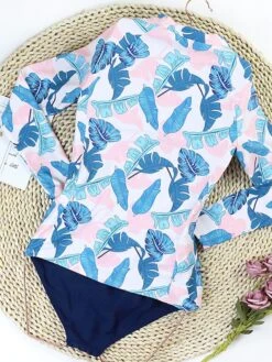 Women's Swimwear Rash Guard Diving Normal Swimsuit Half Zip Mixed Color Floral Print Plant Black White Pink Padded High Neck Bathing Suits New Vacation Holiday 25 Women's Swimwear Rash Guard Diving Normal Swimsuit Half Zip Mixed Color Floral Print Plant Black White Pink Padded High Neck Bathing Suits New Vacation Holiday -Outlet Suit Skirt Fit Store dirdtq1686048131383