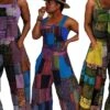 Women's Overall Patchwork Pocket Color Block V Neck Active Street Daily Regular Fit Sleeveless Blue Purple Green S M L Summer