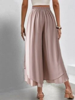 Women's Wide Leg Baggy Ankle-Length Chiffon Pleated Baggy Micro-elastic High Waist Casual Daily Casual Daily Black Pink S M Spring & Summer -Outlet Suit Skirt Fit Store dofdli1678869938628