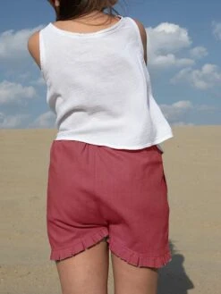 Women's Linen Pants Bermuda Shorts Faux Linen Black Pink Burgundy Fashion Basic Casual Street Vacation Casual Daily Side Pockets Baggy Short Comfort Plain S M L XL 2XL -Outlet Suit Skirt Fit Store dqhudd1684310644196