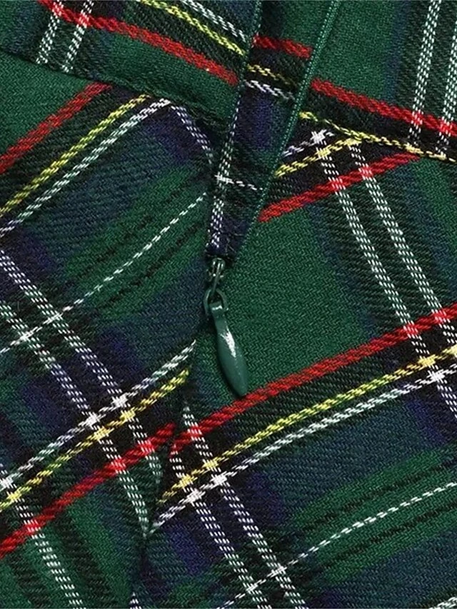 Women's SkirtPlaid Skirt MaxiRed Dark Green Skirts Winter Pocket Print High Waist Fashion Casual Christmas Street M L XL 6 Women's SkirtPlaid Skirt MaxiRed Dark Green Skirts Winter Pocket Print High Waist Fashion Casual Christmas Street M L XL - Image 6