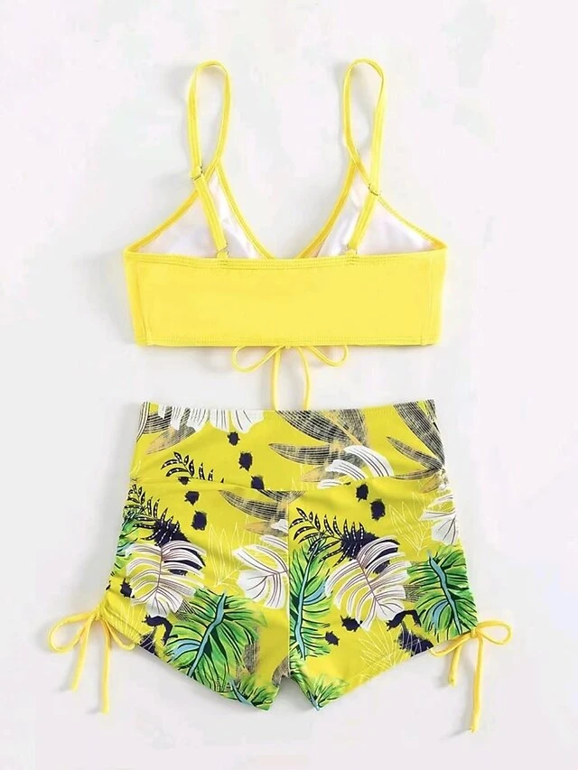 6 Colors High Waist Bikini Women's Swimwear Padded Drawstring Sexy Straps Bikinis Set Leaves Printed 2 Pieces Swimsuit Soft Pads Bathing Suits Beach Wear 20 6 Colors High Waist Bikini Women's Swimwear Padded Drawstring Sexy Straps Bikinis Set Leaves Printed 2 Pieces Swimsuit Soft Pads Bathing Suits Beach Wear - Image 20