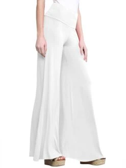 Women's Basic Essential Yoga Culottes Wide Leg Palazzo Slacks Wide Leg Full Length Pants Sports Outdoor Daily Stretchy Solid Color High Waist Slim Sapphire Wine Pink Green White S M L XL XXL -Outlet Suit Skirt Fit Store elcmeo1644474031444