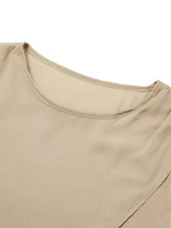 Women's Jumpsuit Maillard Solid Color Crew Neck Elegant Daily Holiday Straight Regular Fit 3/4 Length Sleeve Khaki S M L Summer Fall -Outlet Suit Skirt Fit Store eqzijm1662456361349