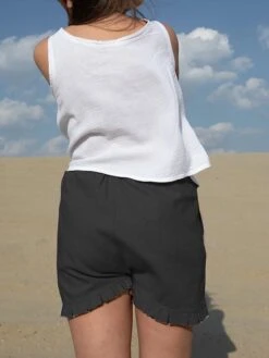 Women's Linen Pants Bermuda Shorts Faux Linen Black Pink Burgundy Fashion Basic Casual Street Vacation Casual Daily Side Pockets Baggy Short Comfort Plain S M L XL 2XL -Outlet Suit Skirt Fit Store ertivp1684310644840