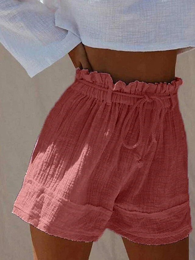 Women's Wide Leg Shorts Faux Linen White Red Blue Fashion Casual Daily Wide Leg Short Comfort Plain S M L XL 2XL 10 Women's Wide Leg Shorts Faux Linen White Red Blue Fashion Casual Daily Wide Leg Short Comfort Plain S M L XL 2XL - Image 10