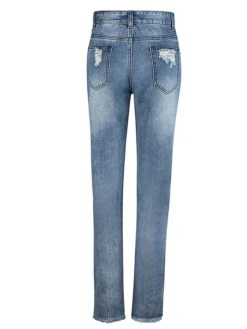 Women‘s Low Rise Jeans Skinny Pants Trousers Full Length Denim Ripped Micro-elastic Mid Waist Fashion Streetwear Street Daily Black Dark Navy S M Fall Winter -Outlet Suit Skirt Fit Store eupstg1693811788215