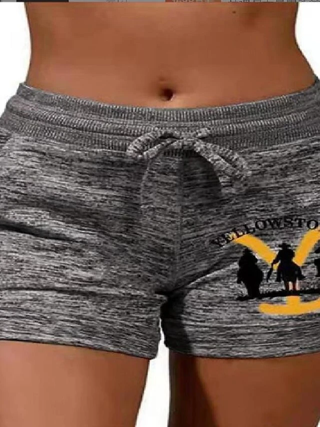 Women's Shorts Light Grey Gray Mid Waist Fashion Side Pockets Print Micro-elastic Short Comfort Graphic S M L XL 2XL 2 Women's Shorts Light Grey Gray Mid Waist Fashion Side Pockets Print Micro-elastic Short Comfort Graphic S M L XL 2XL - Image 2