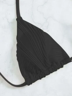 Sexy String Bikini 2023 Women Solid Colors Thong Halter Bikinis Set Textured Swimsuit Adjustable Micro Bathing Suit Feminino Biquini Set Beachwear Swimming Suit -Outlet Suit Skirt Fit Store eyxsqt1689246134514