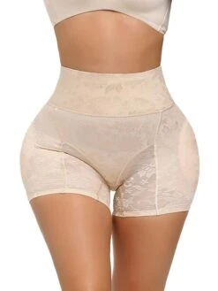 Women's Shapewear Casual / Sporty Shorts Jacquard Short Pants Weekend Yoga Stretchy Flower / Floral Tummy Control Butt Lift High Waist Skinny Black Beige M L XL XXL